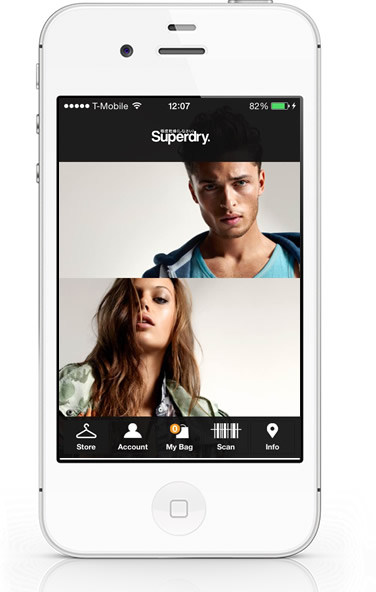 SuperDry iPhone App homepage